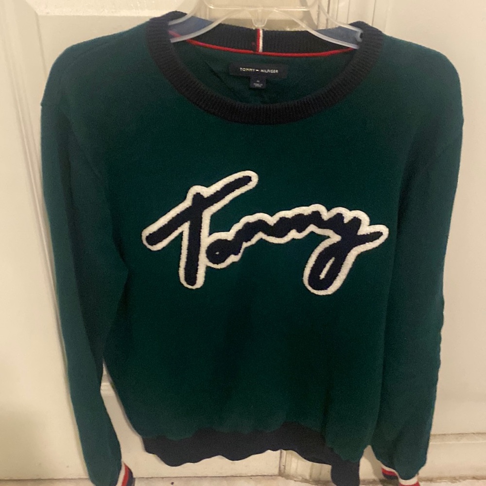 Green and Navy Blue Tommy Hilfiger Sweater